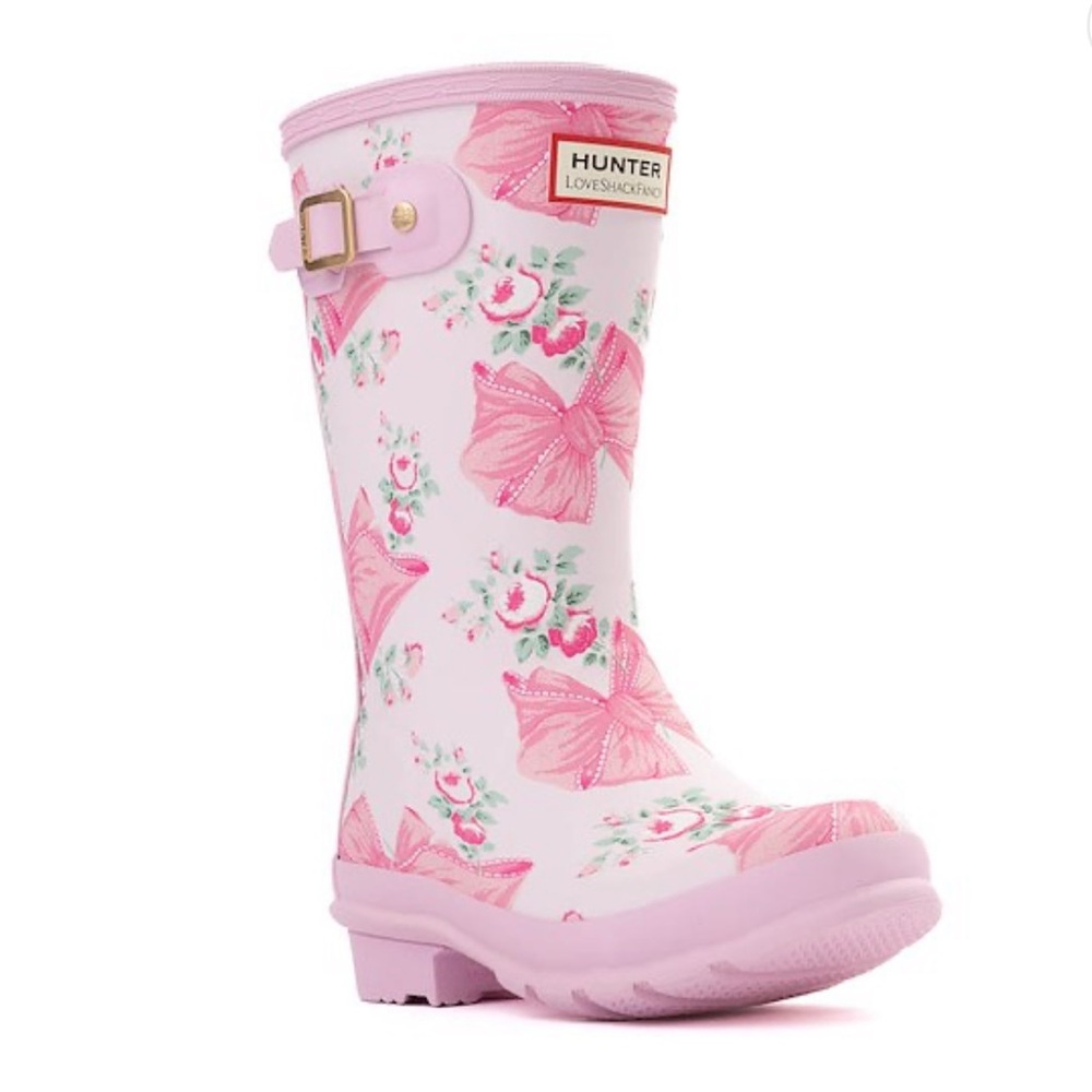 Hunter Pink Floral Rain Boots LITTLE GIRLS